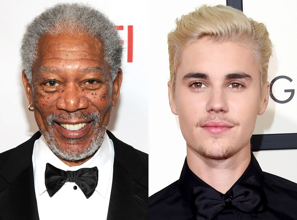Morgan Freeman, Justin Bieber Morgan Freeman, Justin Bieber